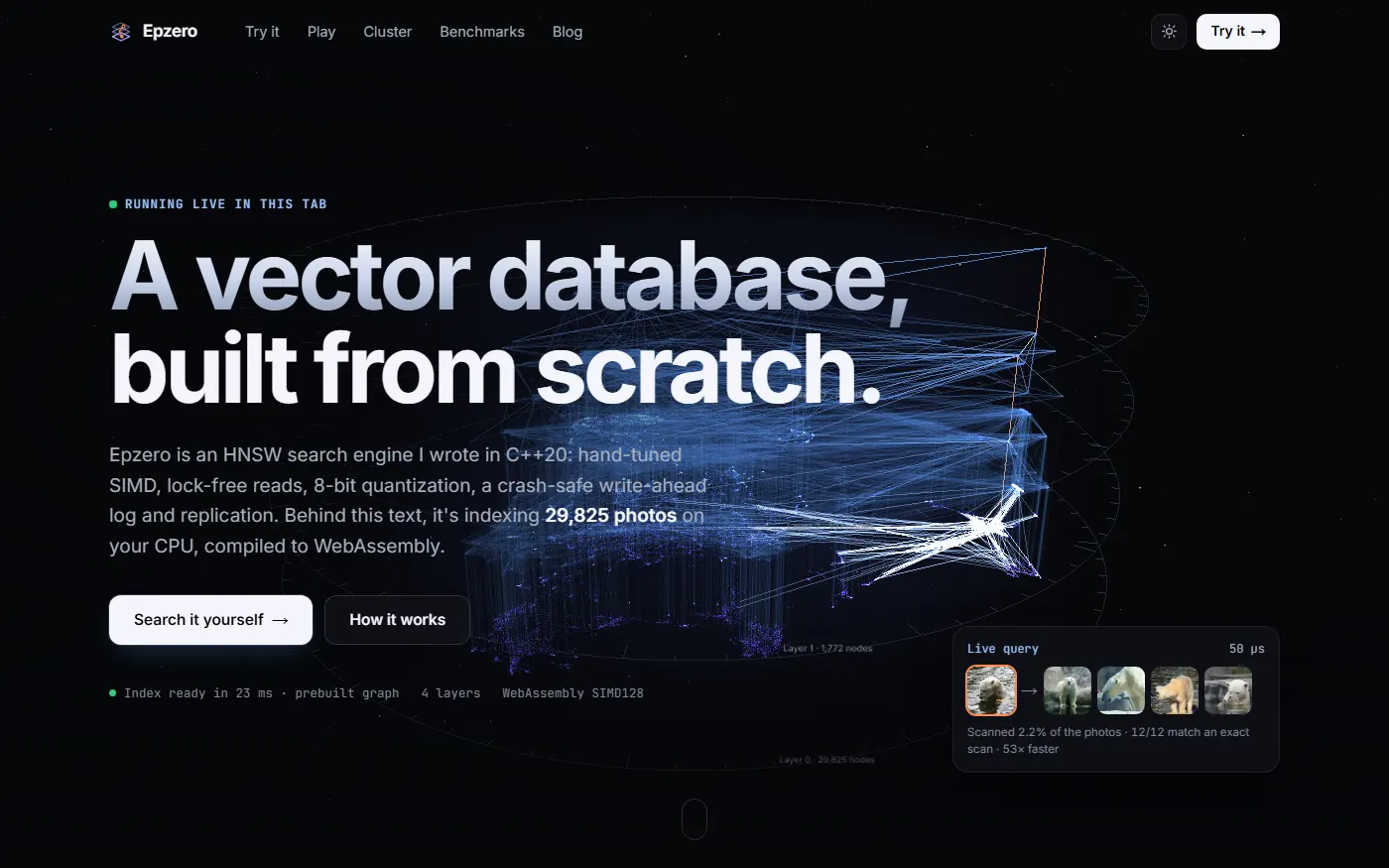 The live Epzero site